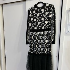 Black and White Floral Gown by Legally Red